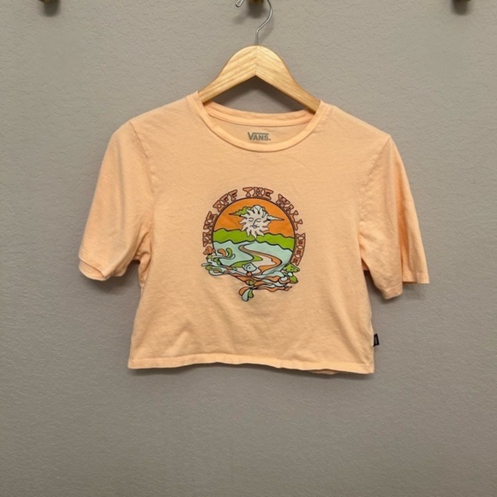 Vans Kids T-Shirt with Graphic Design in Peach